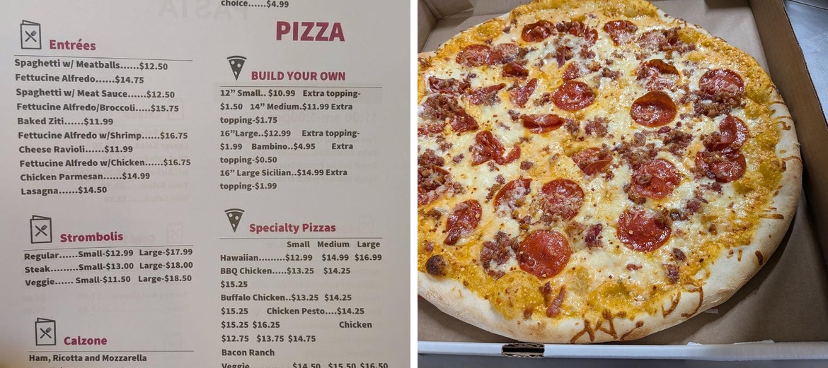 Schultz pizza & pasta Menu