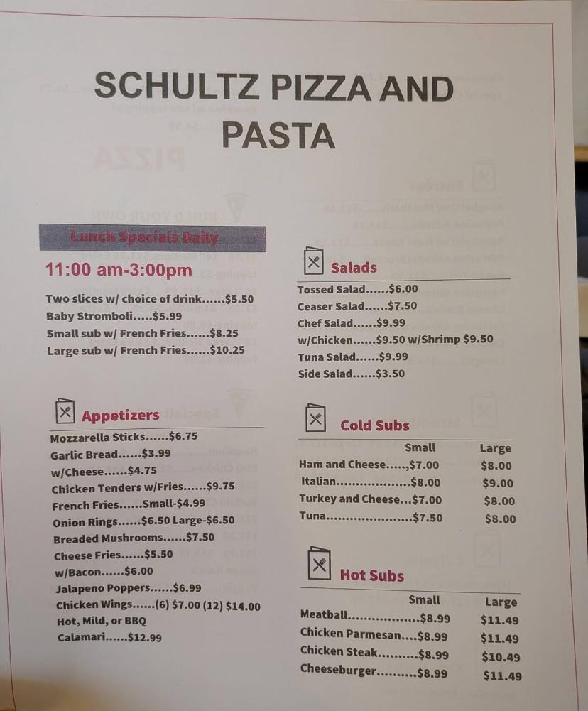 Schultz pizza & pasta
